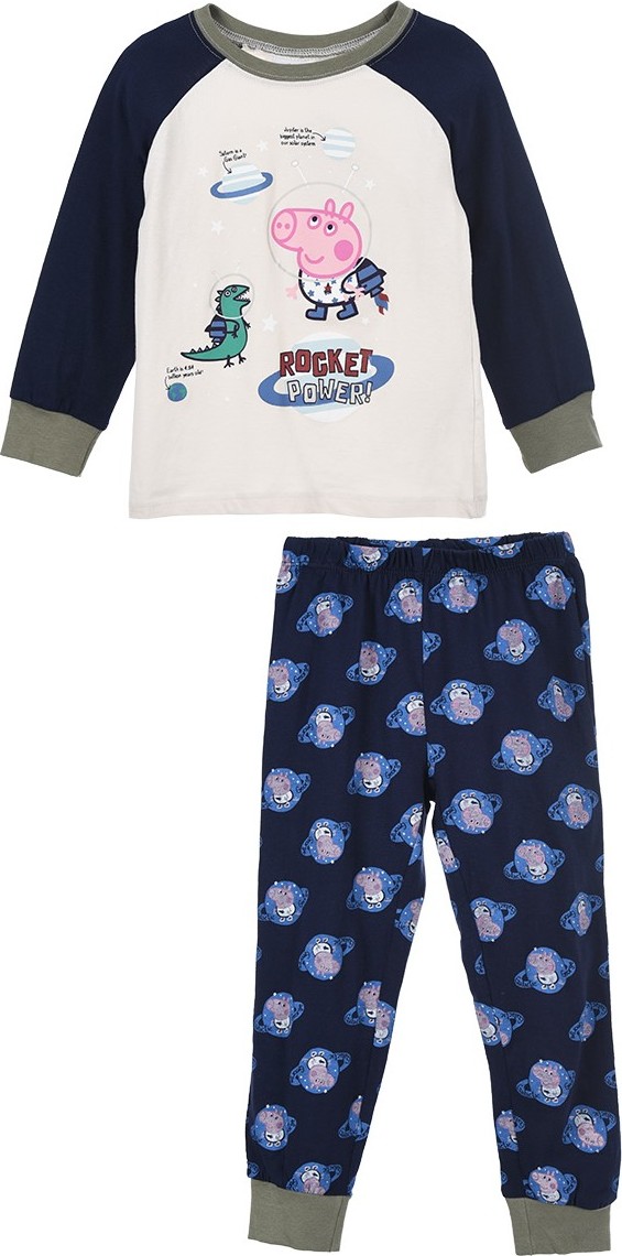 Bílo-modré chlapecké pyžamo Peppa Pig Velikost: 104