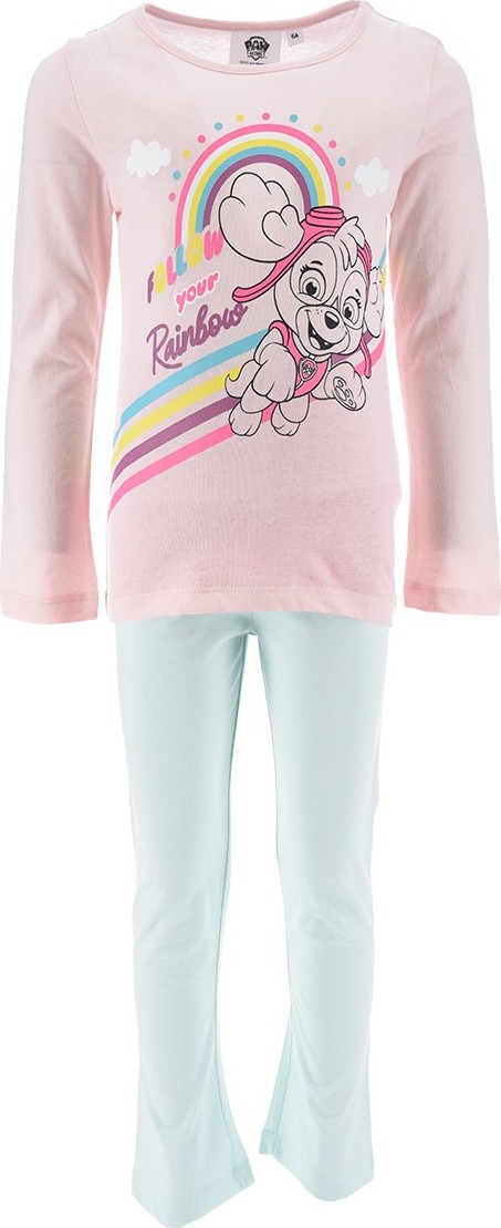 Růžovo-modré dívčí dlouhé pyžamo Nickelodeon - Paw Patrol Velikost: 116