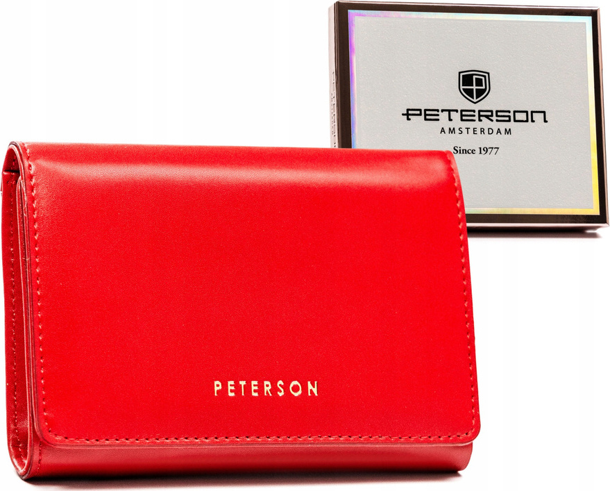 Peterson červená střední peněženka s klopou Y669 PTN 013-JI Velikost: ONE SIZE