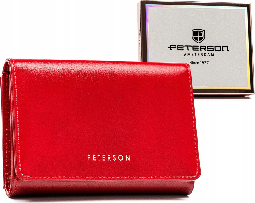 Peterson červená střední peněženka s klopou Y668 PTN 013-F7 Velikost: ONE SIZE