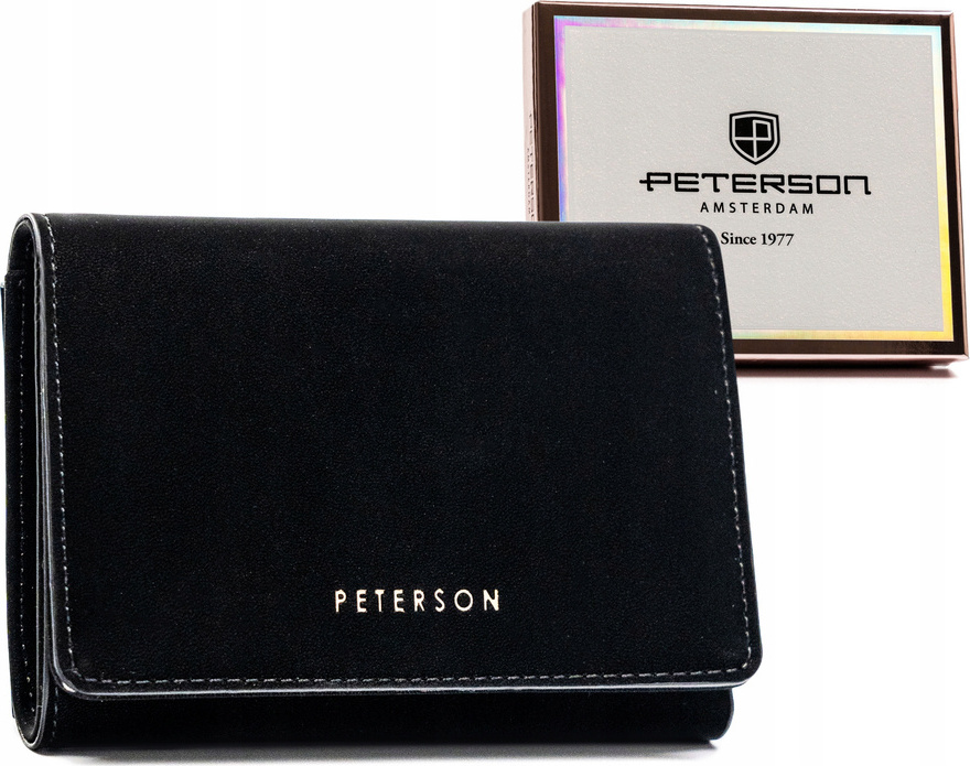 Peterson černá střední peněženka s klopou Y650 PTN 013-WEI Velikost: ONE SIZE