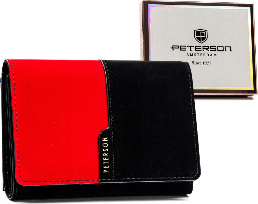 Peterson černo/červená střední peněženka s klopou Y649 PTN 013-WEI Velikost: ONE SIZE