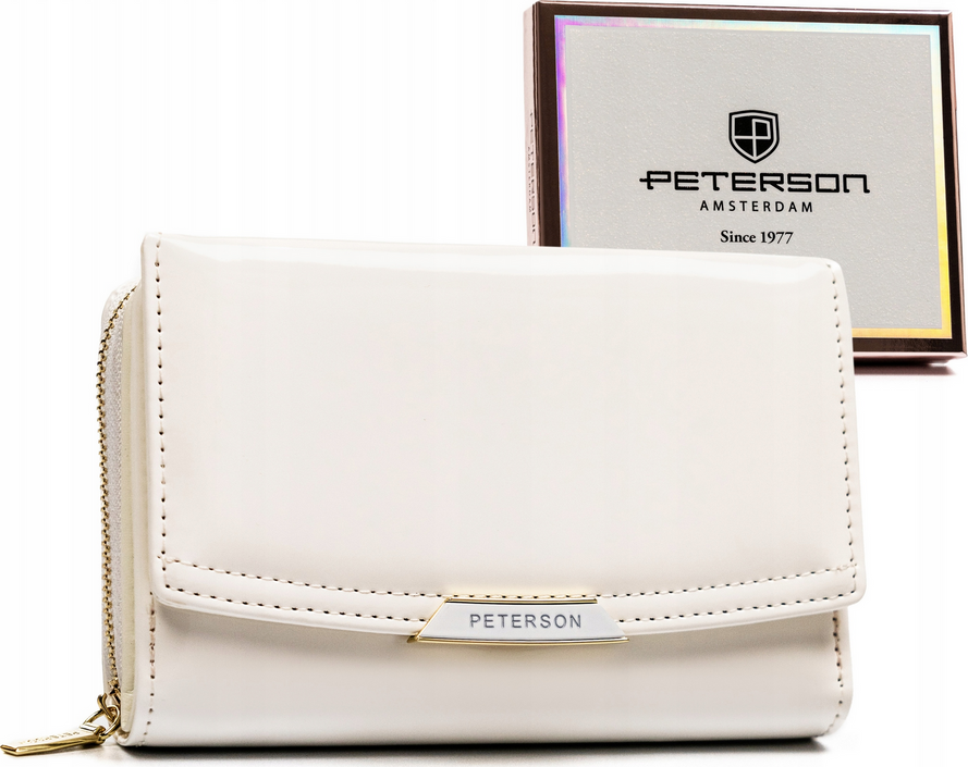 Peterson Bílá střední peněženka Y639 PTN 001-LAK Velikost: ONE SIZE