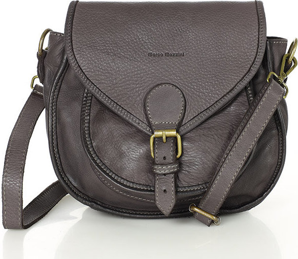 MARCO MAZZINI TMAVĚ HNĚDÁ KOŽENÁ CROSSBODY KABELKA (V138D) Velikost: ONE SIZE