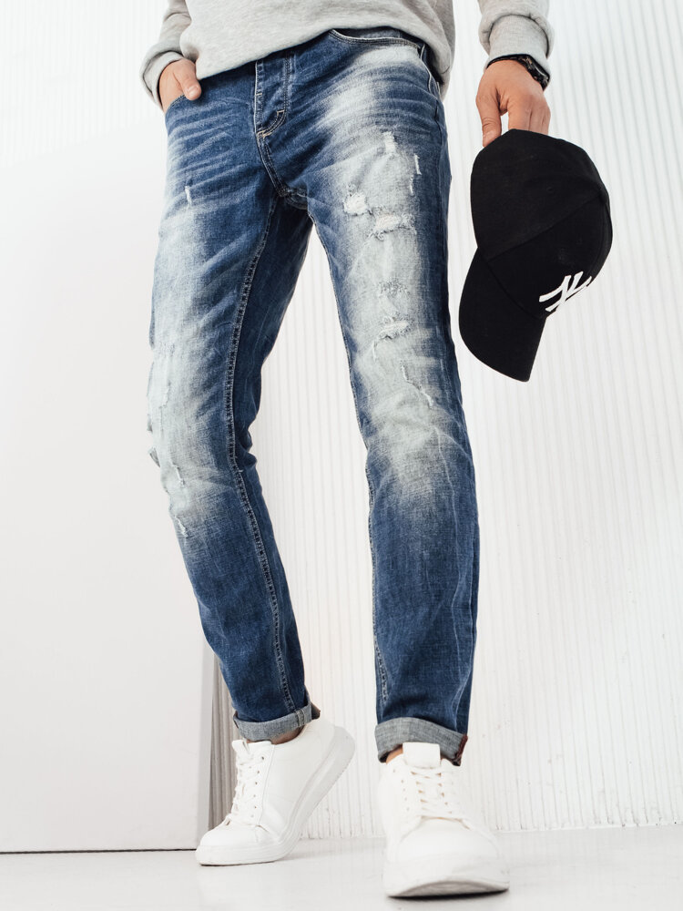 Modré vyšisované džínové kalhoty UX3814 Velikost: L