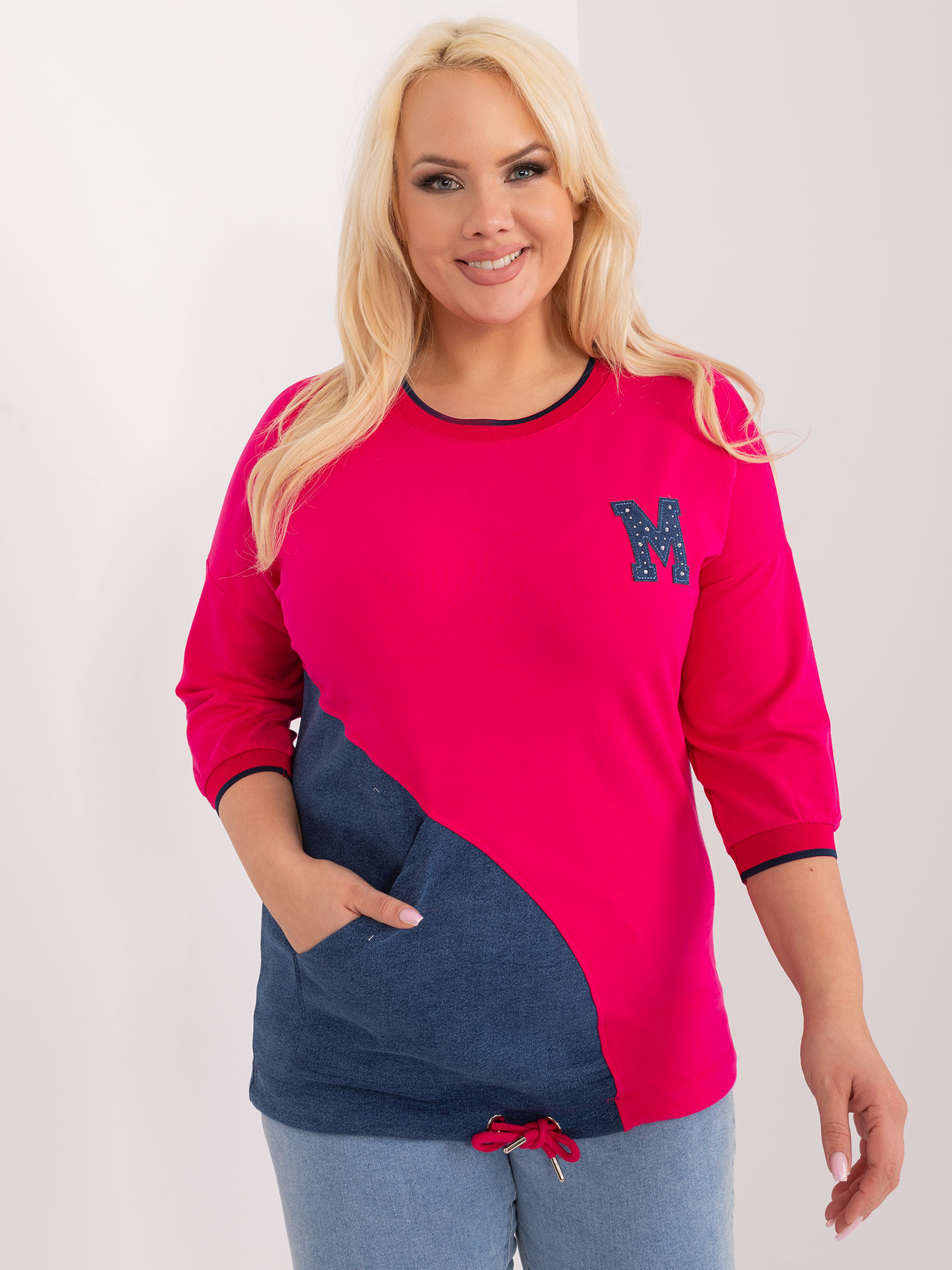 Tmavě růžové tričko s kapsou RV-BZ-9398.20-dark pink Velikost: ONE SIZE