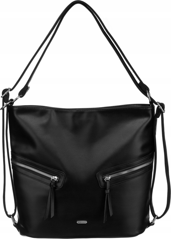 Rovicky černá shopper kabelka s kapsami R-073-01 Velikost: ONE SIZE