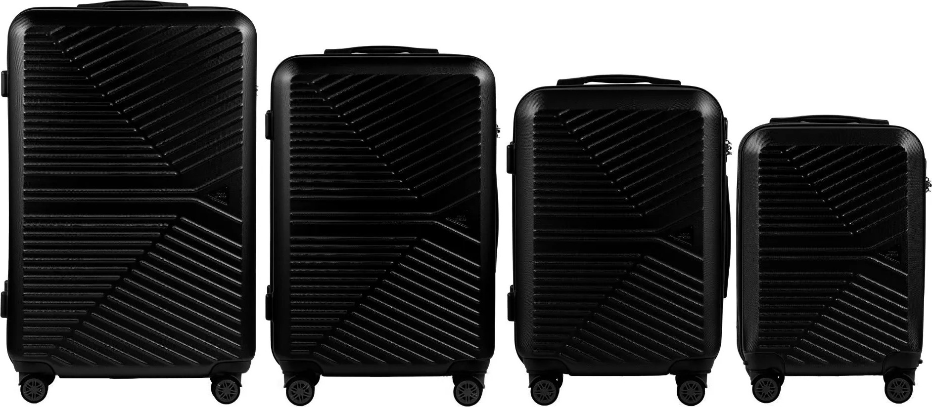 Černá sada cestovních kufrů MERLIN 267-4 KPL, Zestaw 4 walizek Wings (L,M,S,XS), Black Velikost: Sada kufrů