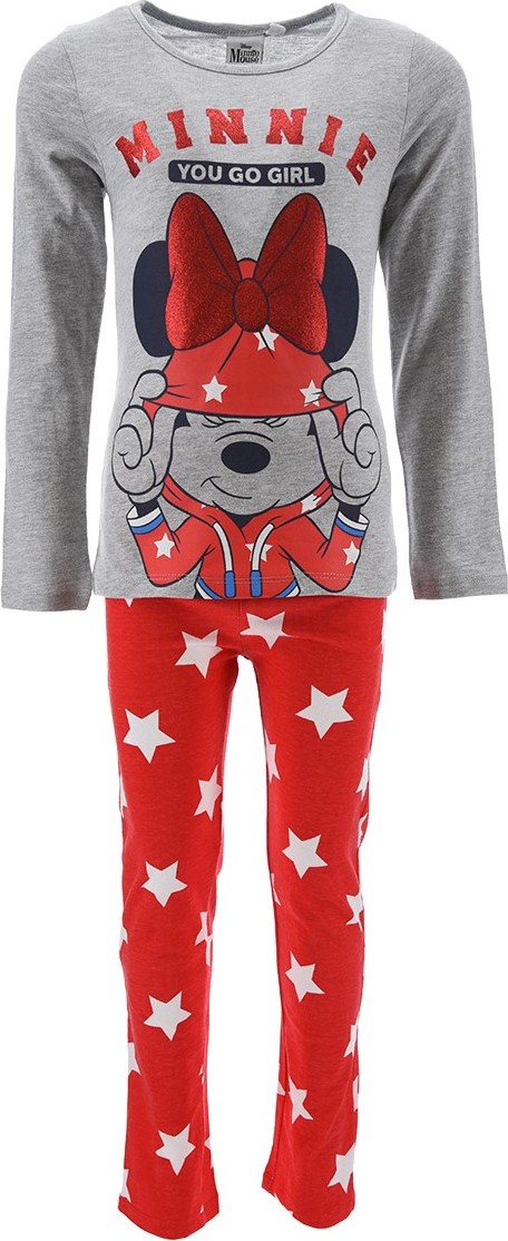 Šedo-červené dívčí pyžamo Minnie Mouse (Velikost 98)
