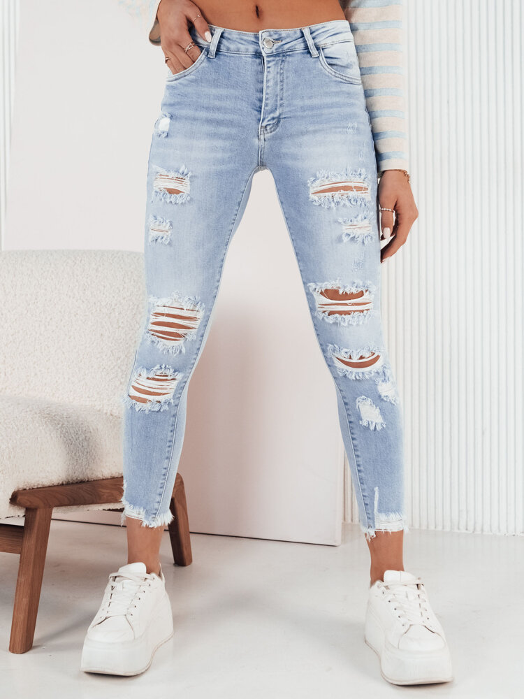 Světle modré potrhané džínové kalhoty OCANA UY1946 Velikost: XL