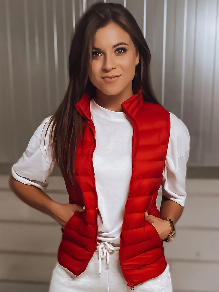 Červená prošívaná vesta ROSILA TY3001 Velikost: L