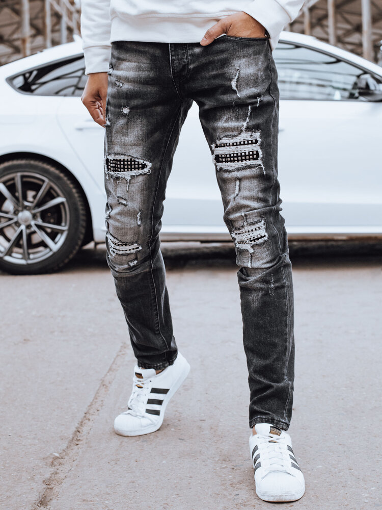 Černé džínové kalhoty s oděrkami UX4245 Velikost: 29