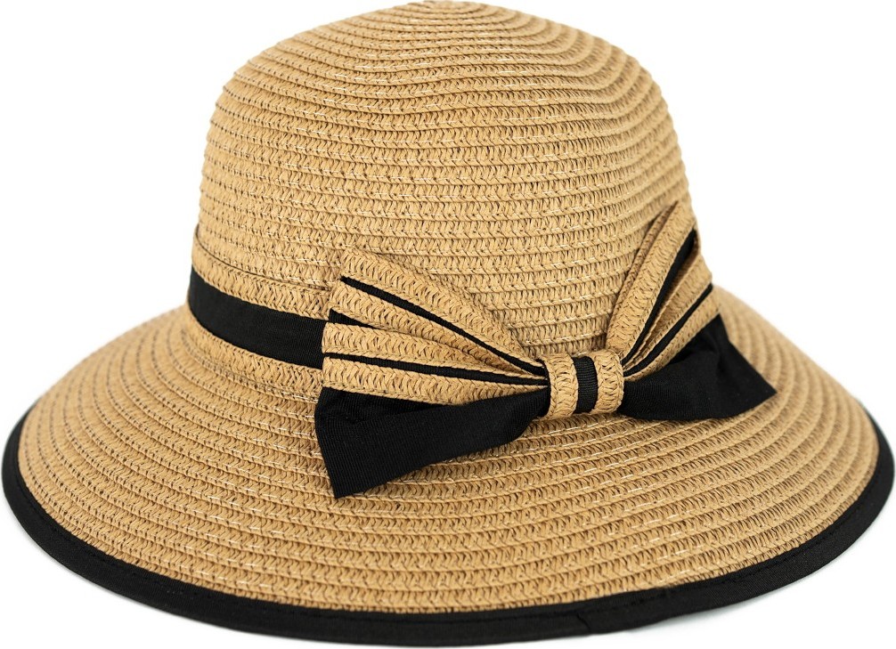 Plážový klobouk s lemováním a mašlí Art Of Polo 22115 Oliena Velikost: 55-57 cm, Barva: Tmavě béžová
