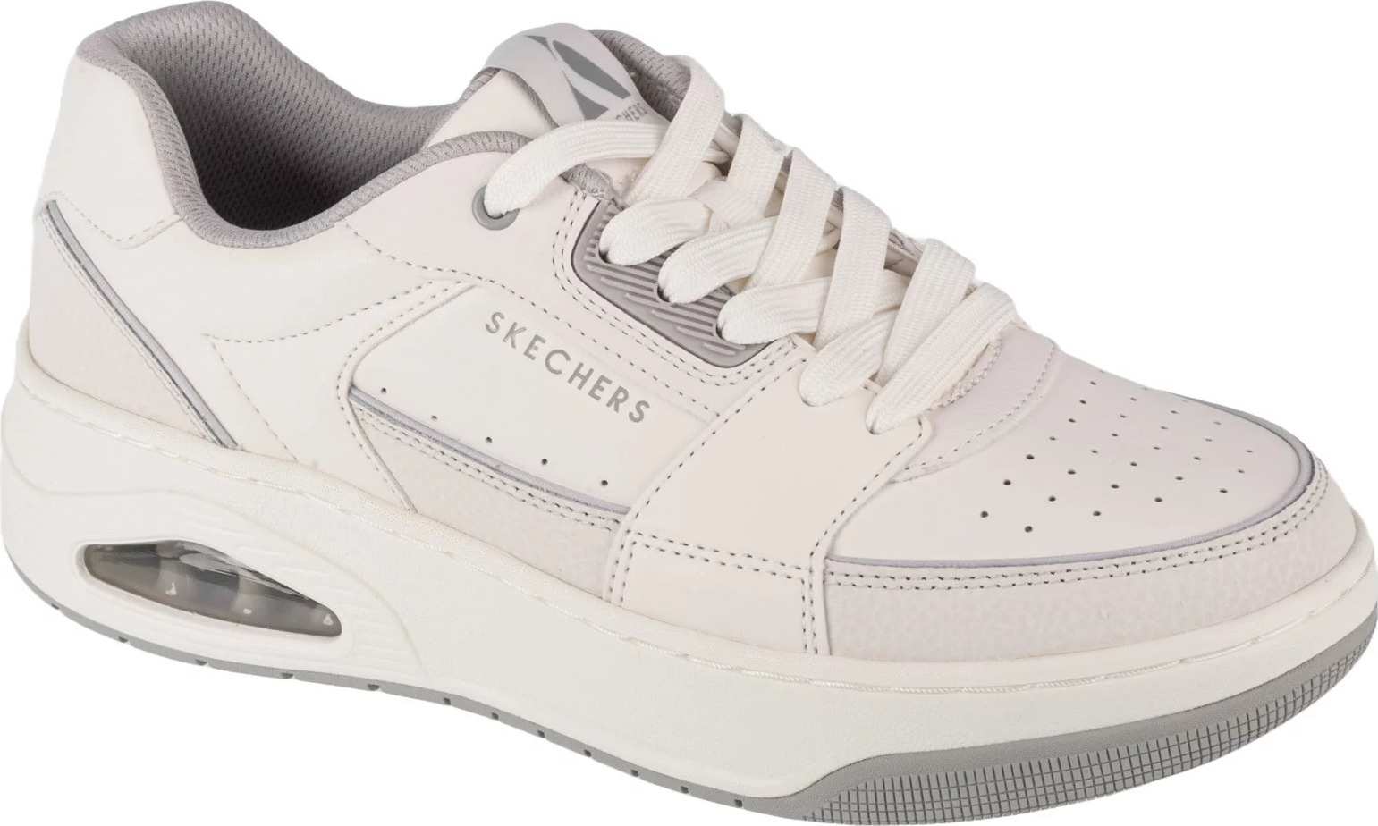 BÍLÉ PÁNSKÉ VOLNOČASOVÉ TENISKY SKECHERS UNO COURT - LOW-POST 183140-WHT Velikost: 42