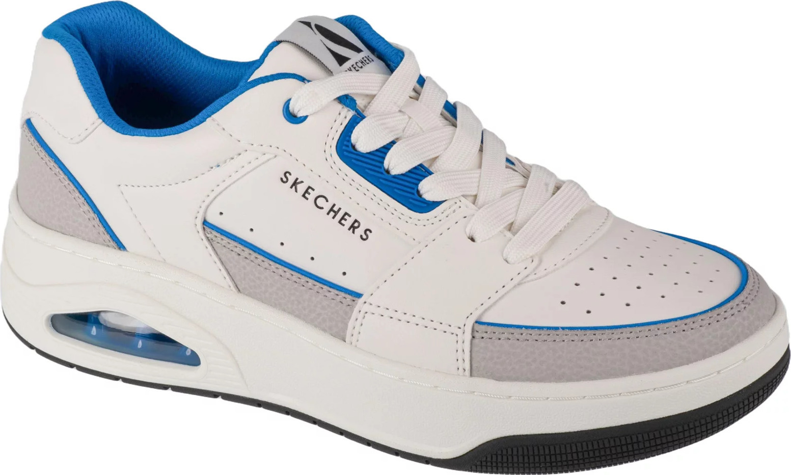 Bílé pánské tenisky Skechers Uno Court - Low-Post 183140-WBL Velikost: 43