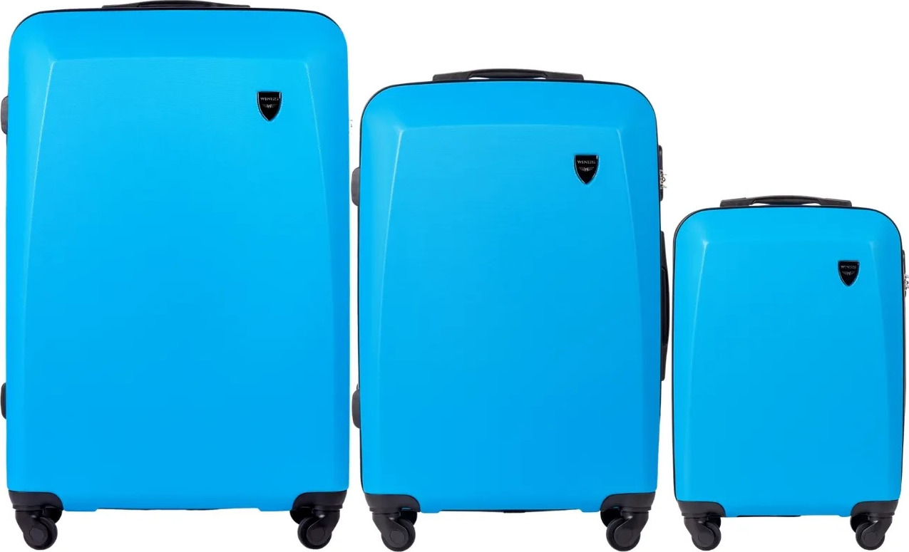 Modrá sada cestovních kufrů 0125(L,M,S) Wings, Denim Blue Velikost: Sada kufrů