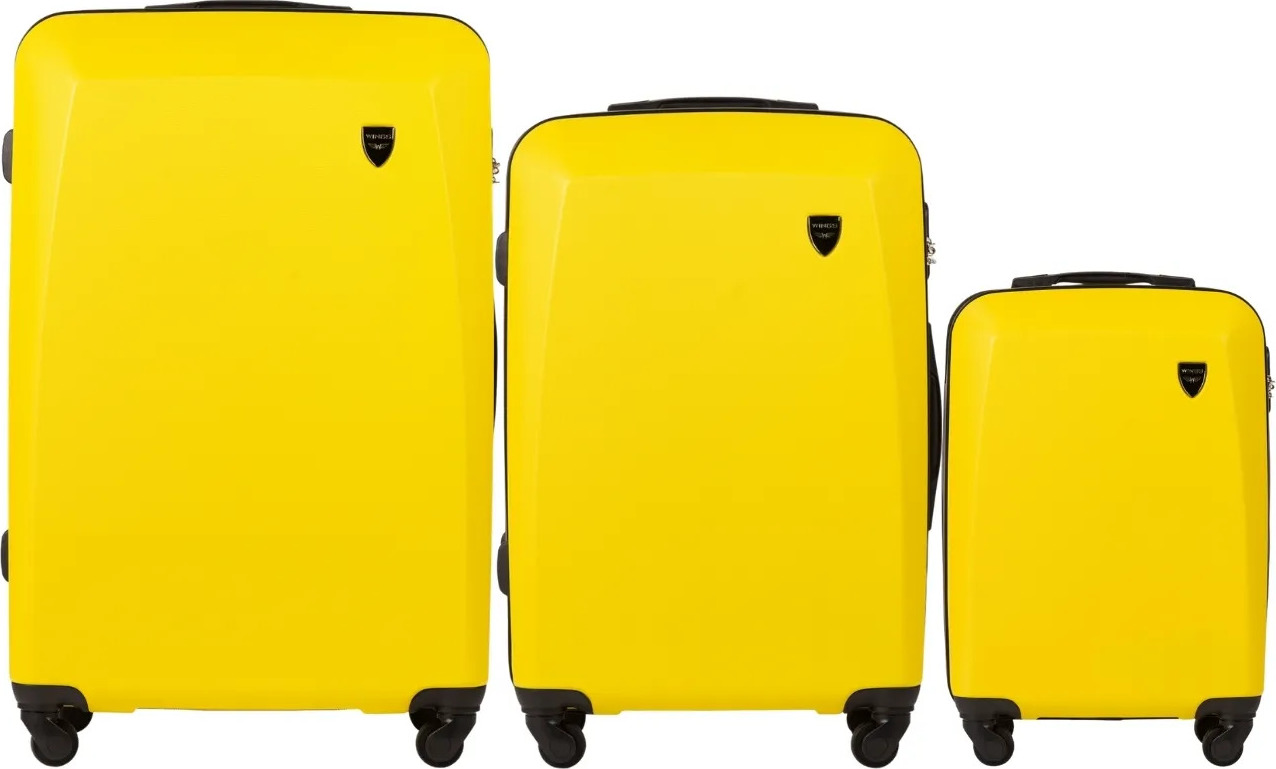 Žlutá sada cestovních kufrů 0125, (L,M,S) Wings, Yellow Velikost: Sada kufrů