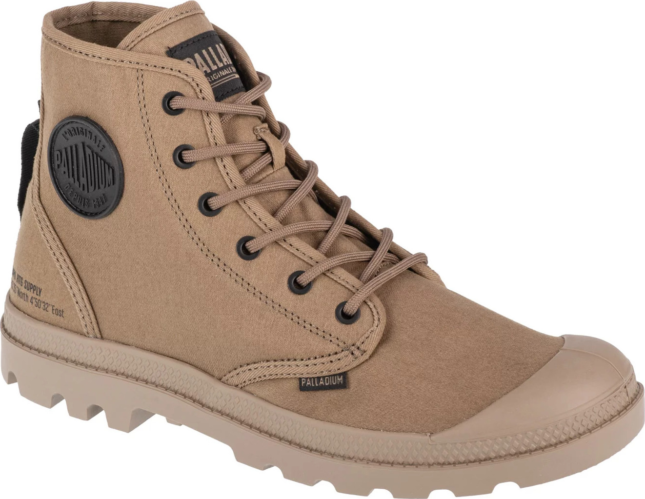 Khaki kotníkové tenisky Palladium Pampa Hi HTG Supply 77356-308-M Velikost: 42