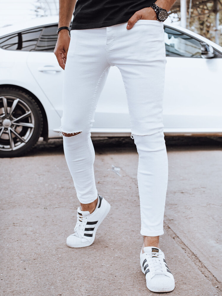 Bílé džínové kalhoty s dírami UX4261 Velikost: 30
