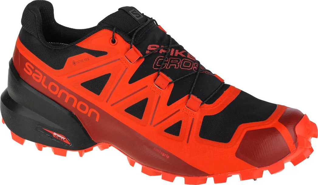 ČERVENÉ PÁNSKÉ TREKKINGOVÉ BOTY SALOMON SPIKECROSS 5 GTX 408082 Velikost: 45 1/3