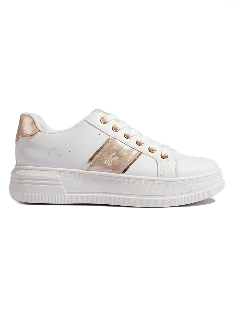 Bílé sportovní sneakersy se zlatými detaily X3731GO Velikost: 39