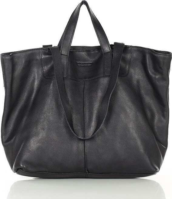 MARCO MAZZINI černá shopper kožená kabelka (vs56a) Velikost: ONE SIZE
