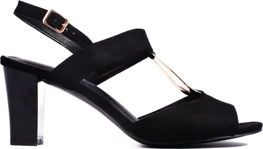 Černé dámské sandály na sloupkovém podpatku GD-FL1128B Velikost: 37