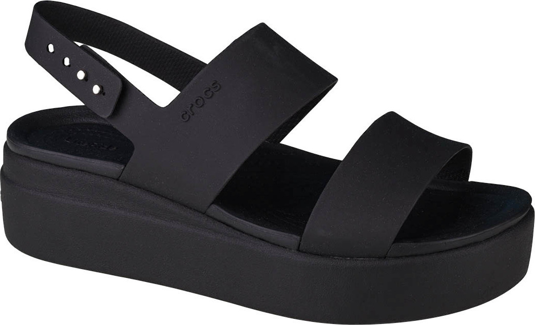 ČERNÉ SANDÁLY CROCS BROOKLYN LOW WEDGE 206453-060 Velikost: 39/40