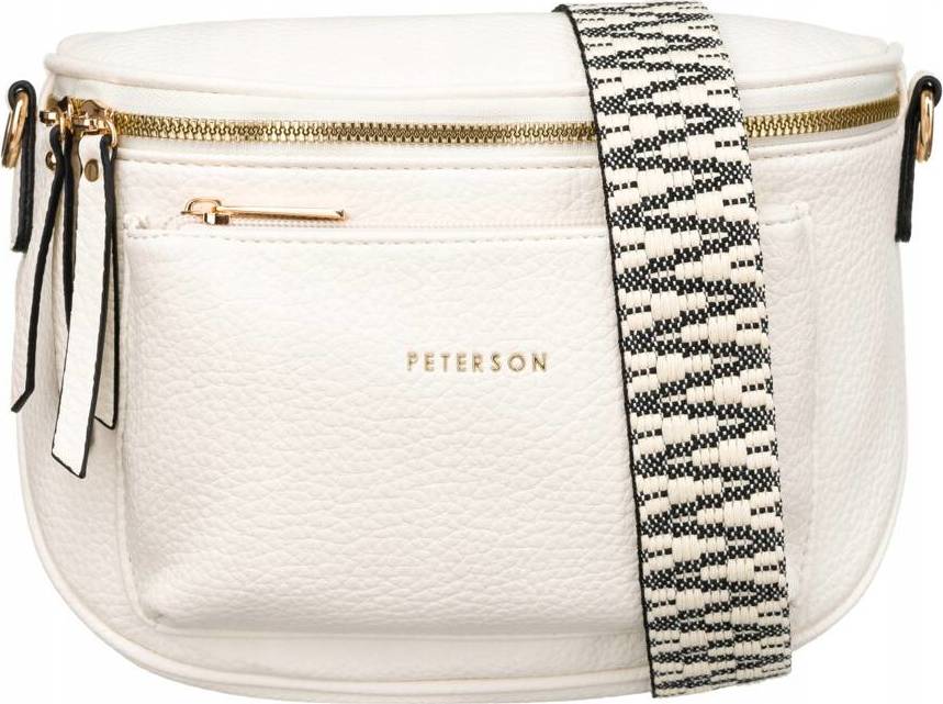 PETERSON BÍLÁ CROSSBODY KABELKA SE ZIPY PTN 3047 Velikost: ONE SIZE