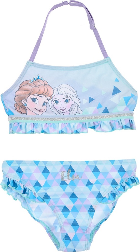 Tyrkysové dvoudílné dívčí plavky Frozen (Velikost 104)