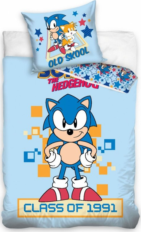 MODRÉ CHLAPECKÉ POVLEČENÍ SONIC THE HEDGEHOG Velikost: ONE SIZE