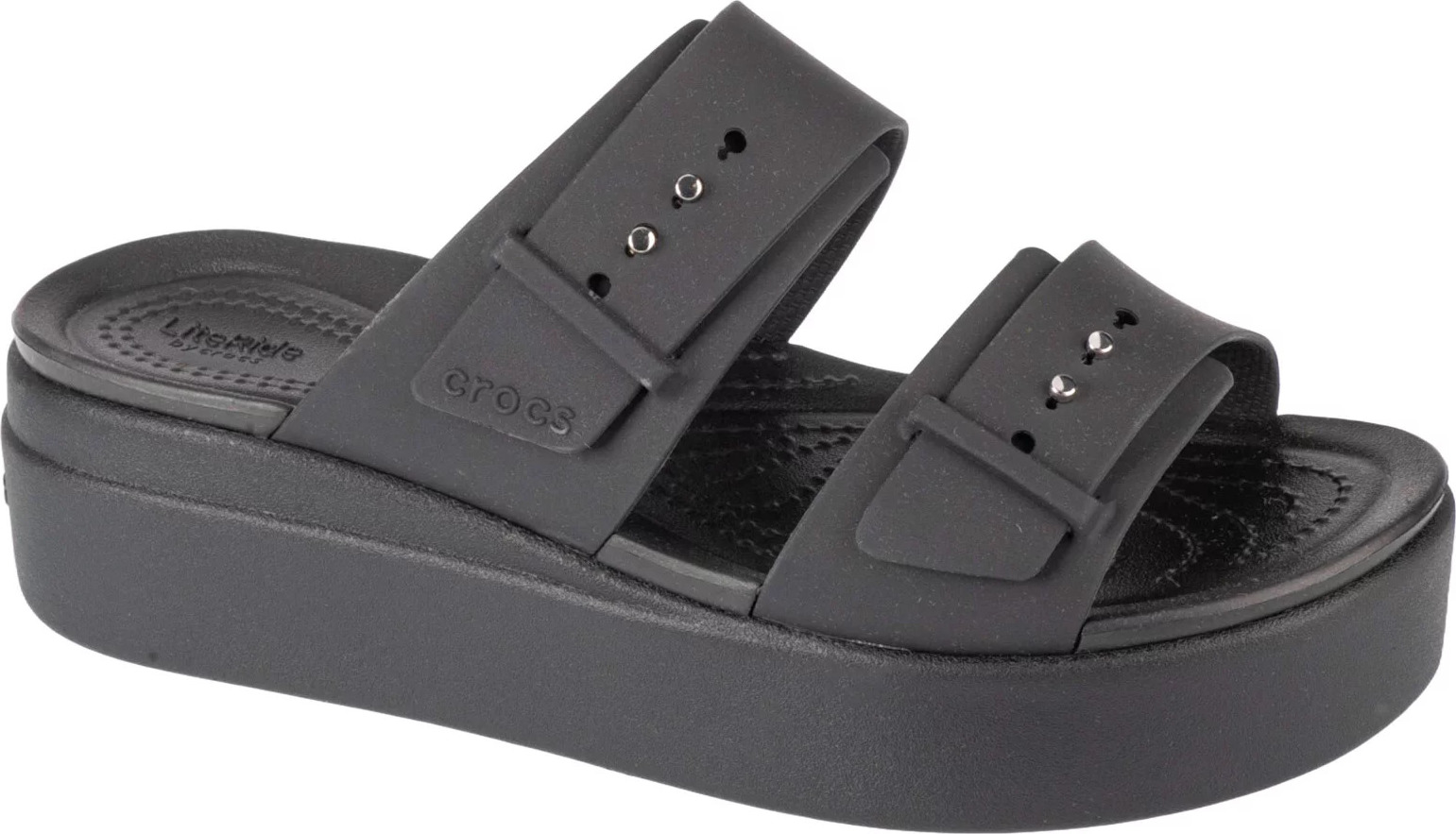 ČERNÉ NAZOUVÁKY NA PLATFORMĚ CROCS BROOKLYN LOW WEDGE SANDAL 207431-001 Velikost: 37/38