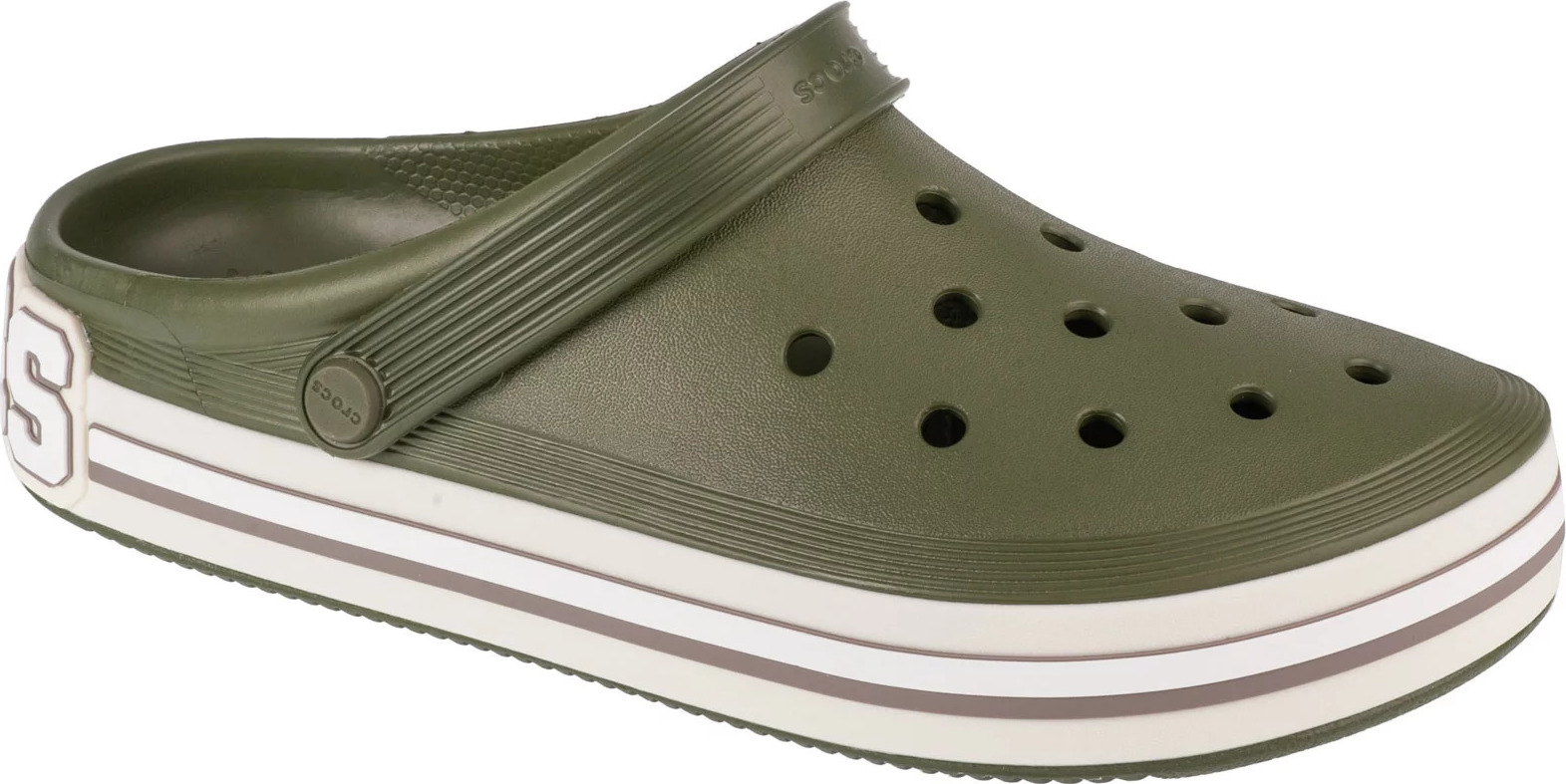 Khaki pánské klasické nazouváky Crocs Off Court Logo Clog 209651-309 Velikost: 43/44