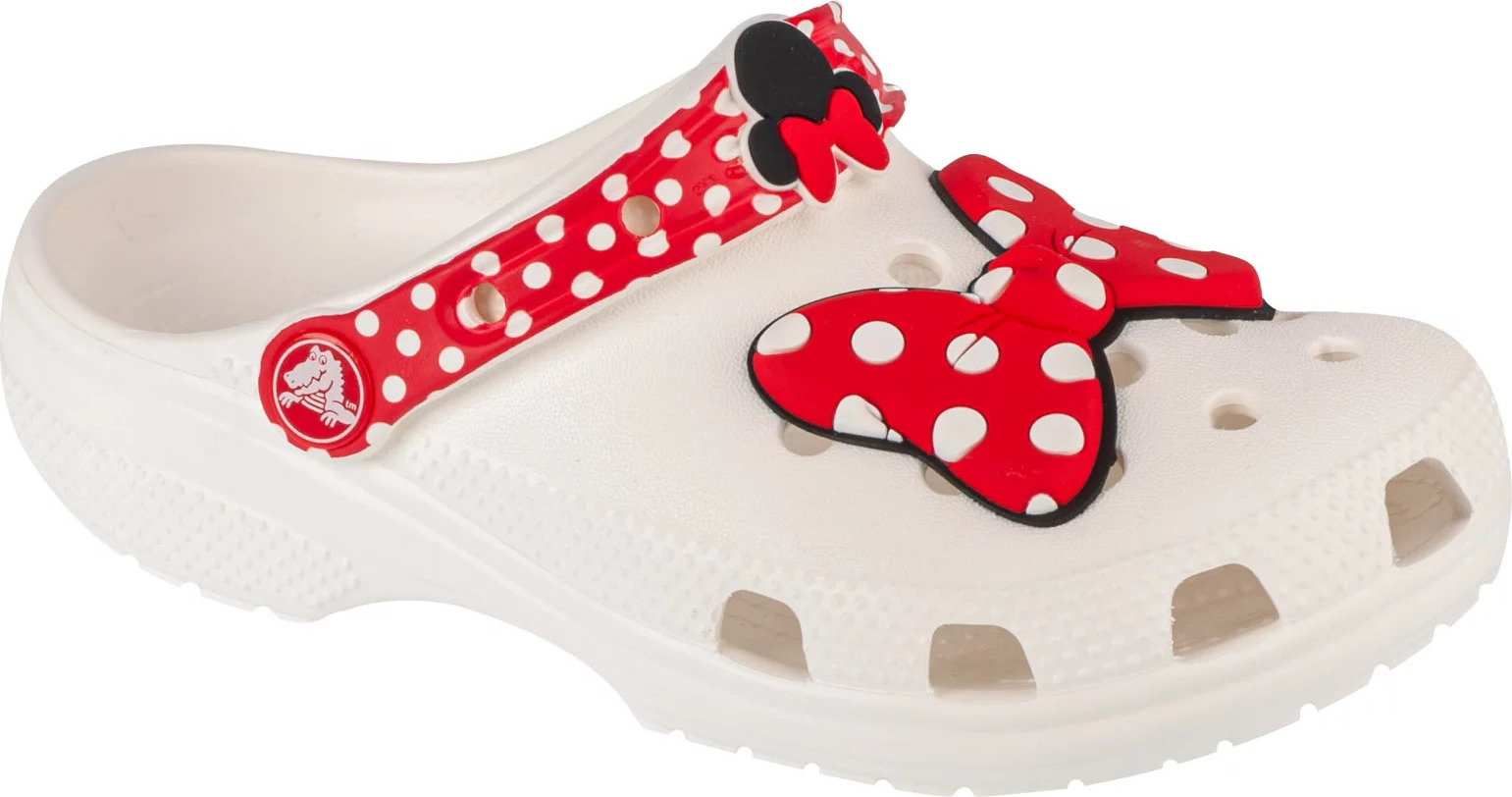 Bílé dívčí nazouváky Crocs Classic Disney Minnie Mouse Clog (Velikost 28/29)