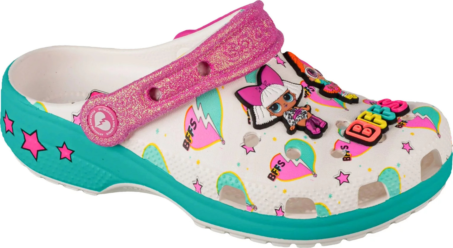 Dívčí zdobené nazouváky Crocs LOL Surprise BFF Girls Classic Clog 209466-100 Velikost: 32/33