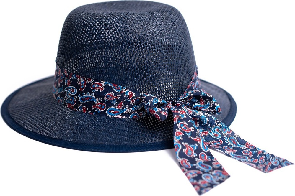 Letní klobouk s ozdobnou stuhou Art Of Polo 24137 Santo Amaro Velikost: 54-57 cm, Barva: Tmavě modrá
