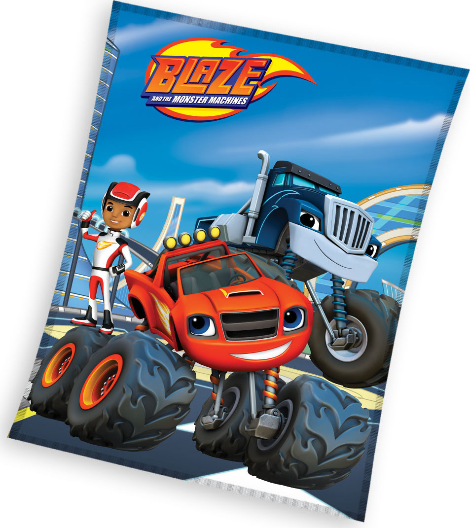 BAREVNÁ FLEECOVÁ DEKA PRO CHLAPCE BLAZE AND THE MONSTER MACHINES Velikost: ONE SIZE