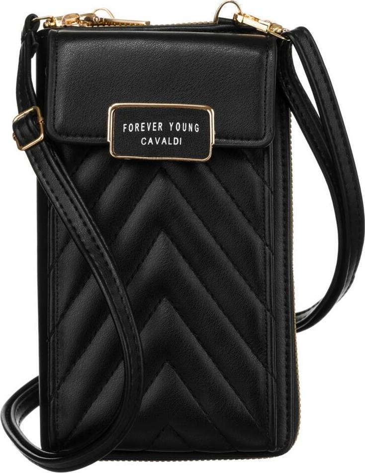 4U Cavaldi Černá prošívaná crossbody peněženka M673 M-10 Velikost: ONE SIZE