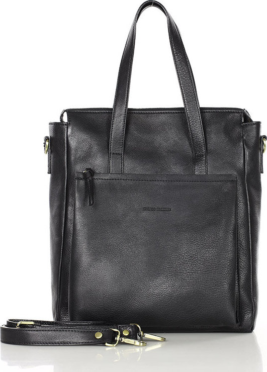 MARCO MAZZINI černá kožená shopper taška (R305a) Velikost: ONE SIZE
