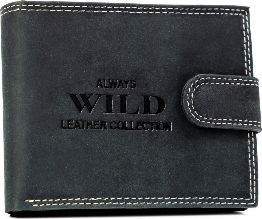 Always Wild Černá kožená peněženka na patentku A201 N992L-CHM-BL Velikost: ONE SIZE