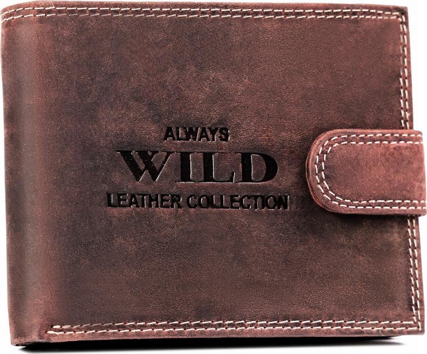 Always Wild Tmavě hnědá kožená peněženka na patentku A200 N992L-CHM-BL Velikost: ONE SIZE