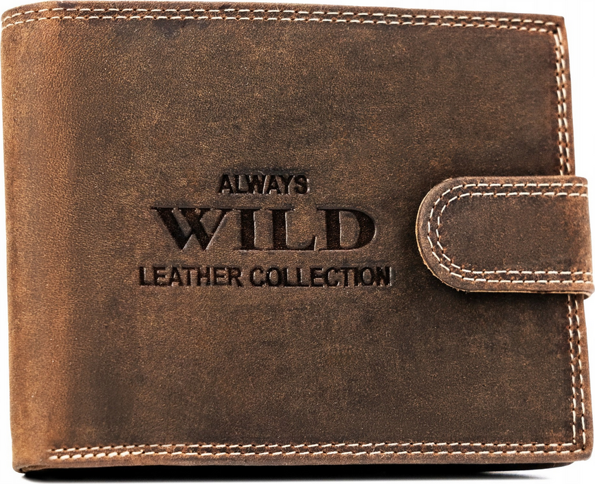 Always Wild Hnědá kožená peněženka na patentku A199 N992L-CHM-BL Velikost: ONE SIZE
