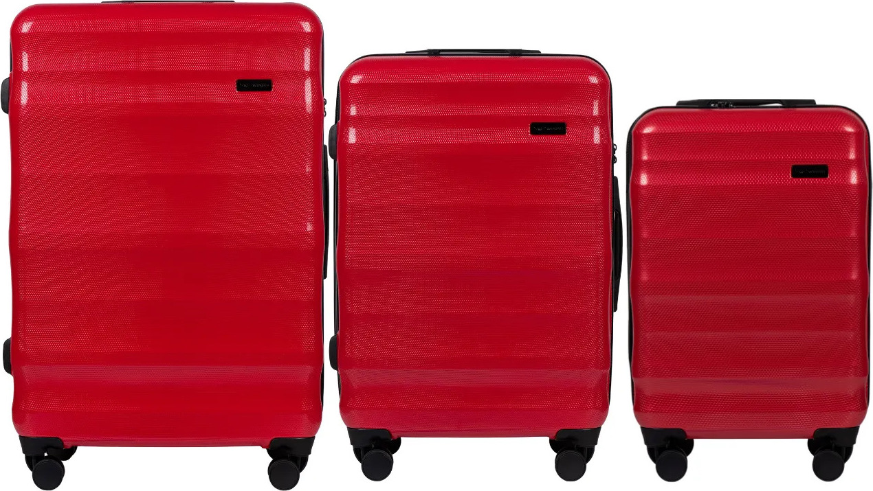 Červená sada cestovních kufrů PC17268, Velikost: Sada kufrů