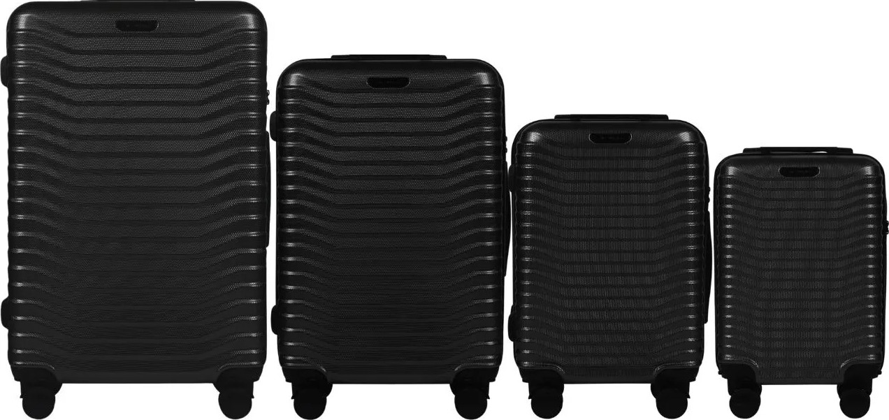 Černá sada cestovních kufrů SEA EAGLE PC140, Set of 4 suitcases (L,M,S,XS) Velikost: Sada kufrů