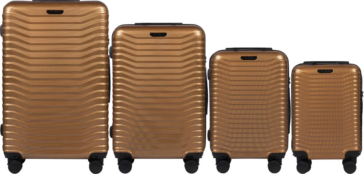 Zlatá sada cestovních kufrů SEA EAGLE PC140, Sada 4 kufrů (L,M,S,XS) Velikost: Sada kufrů