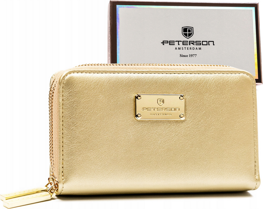 Peterson Zlatá stylová dámská peněženka s logem PTN 007-F8 Velikost: ONE SIZE