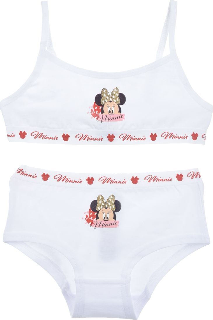 Bílý set spodního prádla Minnie Mouse (Velikost 104)