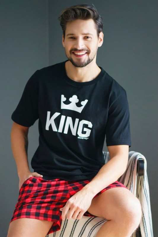 Černo-červené kárované pyžamo King (Velikost M)