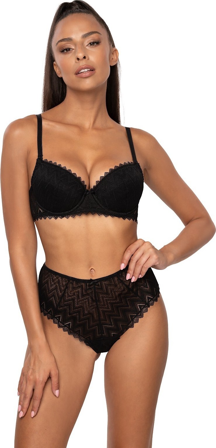 Černí krajková push up podprsenka Mat Elif (Velikost 80B)