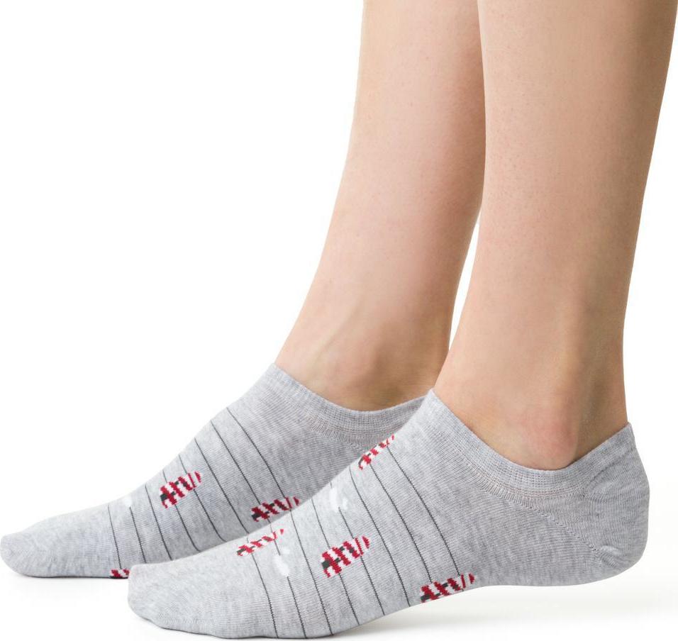 Světle šedé unisex kotníkové ponožky se vzorem Art.117